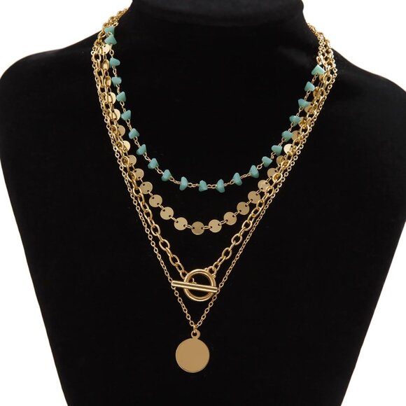 Women's E4-ot Layered Boho Necklaces Cowgirl Jewellery Accessories Outfits - Picture 8 of 9